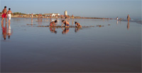 Ver fotos de la playa de El Palmar de Vejer. En la foto podemos ver Torre Nueva, a la altura de donde se encuentra Casa Marta y Mara.